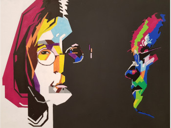 Obra contemporánea nombrada « JOHN LENNON », Hecho por MICHEL MORLOT