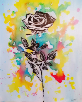 Obra contemporánea nombrada « Ma rose... », Hecho por SEITZ