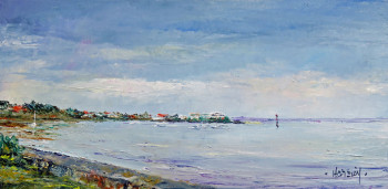 Obra contemporánea nombrada « La pointe de l'Aiguillon d'Arcachon », Hecho por MICHEL HAMELIN