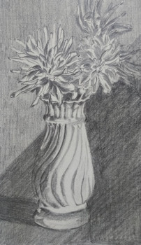 Obra contemporánea nombrada « Fleurs dans un vase. », Hecho por DIDIER SITAUD