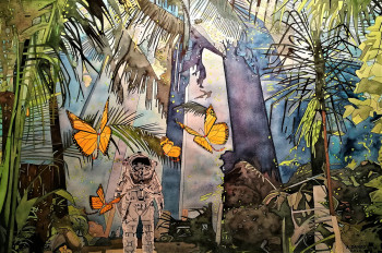 Obra contemporánea nombrada « MEETING THE BUTTERFLIES », Hecho por ANTHONY DANZO