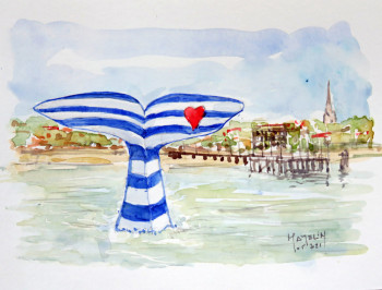Obra contemporánea nombrada « La baleine a enfilé sa marinière . », Hecho por MICHEL HAMELIN