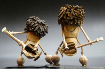 Obra contemporánea nombrada « Les frères brothers », Hecho por ROGER-PIERRE POUPON