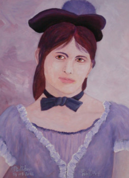 Obra contemporánea nombrada « Portrait de Berthe Morisot », Hecho por MICHEL BOETTCHER