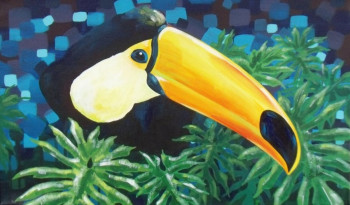 Obra contemporánea nombrada « Toucan élégant », Hecho por MYRIAM LAKRAA (EI)