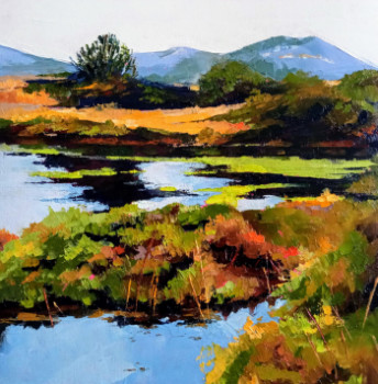 Obra contemporánea nombrada « Montagne lointain t rivière proche », Hecho por CHEN XI
