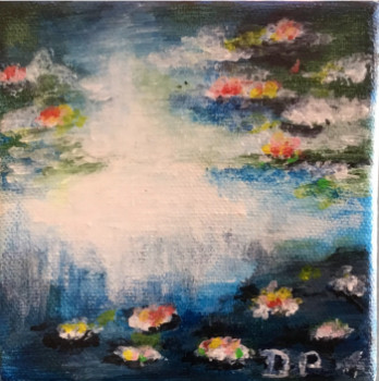 Obra contemporánea nombrada « Les nénuphars de Giverny 3 », Hecho por PATRICIA DELEY