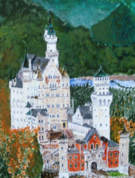 Obra contemporánea nombrada « Neuschwanstein », Hecho por FRANCIS MICHOT