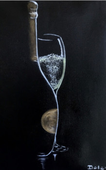 Obra contemporánea nombrada « Bulles et champagne », Hecho por PATRICIA DELEY