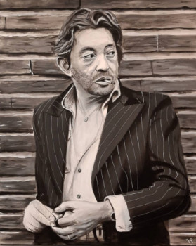 Obra contemporánea nombrada « Gainsbourg portrait », Hecho por VONI REM