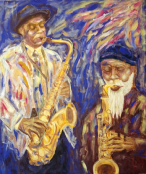 Obra contemporánea nombrada « Duo de sax », Hecho por POMMEZ