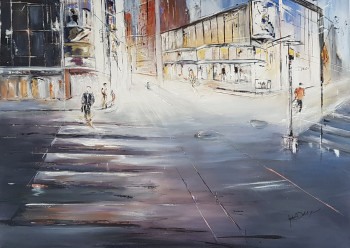 Obra contemporánea nombrada « IN THE STREET », Hecho por DELAHAYE