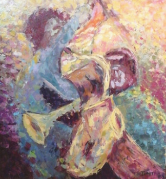 Obra contemporánea nombrada « Le sax et la trompette », Hecho por POMMEZ