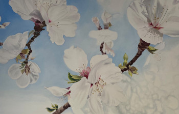 Obra contemporánea nombrada « Pommier en fleurs », Hecho por CHANTAL WILD