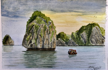 Obra contemporánea nombrada « Ha long », Hecho por GUILLAUME FLOURIOT