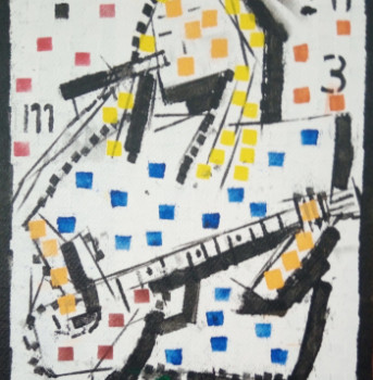 Obra contemporánea nombrada « guitarist », Hecho por HARRY BARTLETT FENNEY