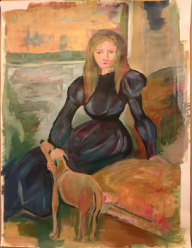 Obra contemporánea nombrada « Femme au chien », Hecho por TEDA