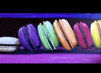 Obra contemporánea nombrada « Macarons gourmands », Hecho por PATRICIA DELEY