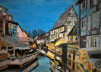 Obra contemporánea nombrada « Noël en Alsace », Hecho por PIRDESSINS