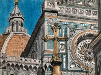 Obra contemporánea nombrada « Le Duomo de Florence. », Hecho por PIRDESSINS