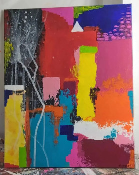 Obra contemporánea nombrada « Tableau moderne abstrait 7 », Hecho por PATRICE PAINTING