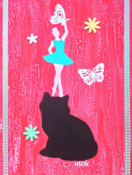 Obra contemporánea nombrada « Danse avec mon Chat », Hecho por HARTIE