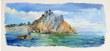 Obra contemporánea nombrada « rochers à l'Ile Vierge à Camaret en presqu'ile de Crozon », Hecho por MICHEL HAMELIN