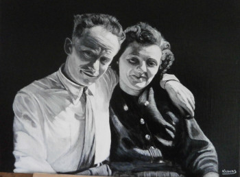 Obra contemporánea nombrada « MARIAGE 1954 », Hecho por RICHY WAM K