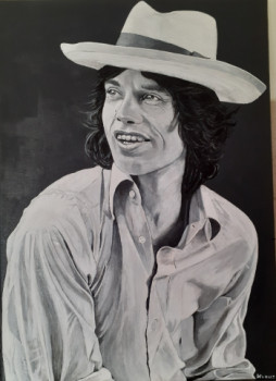 Obra contemporánea nombrada « MICK JAGGER », Hecho por RICHY WAM K