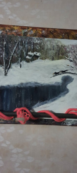 Obra contemporánea nombrada « Lac en hiver », Hecho por MARIE-CHRISTINE TRIQUENEAUX