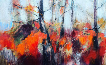 Obra contemporánea nombrada « Couleurs d'Automne », Hecho por VIVIANE LESZCZYNSKI