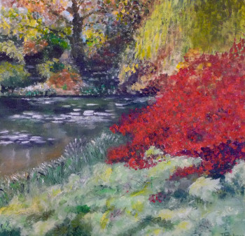 Obra contemporánea nombrada « Le jardin de Claude monet », Hecho por PATRICIA DELEY