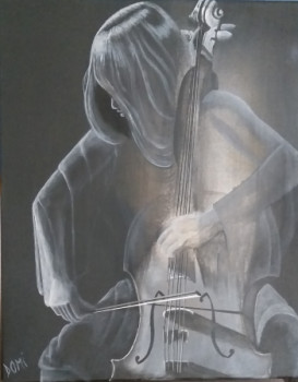 Obra contemporánea nombrada « Violoncelliste. », Hecho por DOMI