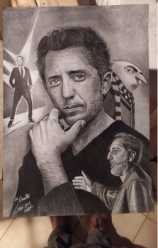 Obra contemporánea nombrada « Portrait gad elmaleh », Hecho por LUIGI DEPP