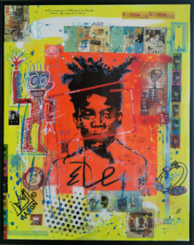 Obra contemporánea nombrada « BASQUIAT », Hecho por CRAZYART DOMINIQUE DOERR