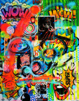 Obra contemporánea nombrada « WOW », Hecho por CRAZYART DOMINIQUE DOERR