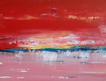 Obra contemporánea nombrada « Reflets rouges », Hecho por MARIANNE GUILLOT