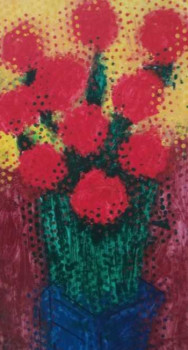 Obra contemporánea nombrada « ten red flowers », Hecho por HARRY BARTLETT FENNEY