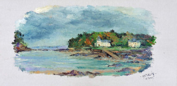 Obra contemporánea nombrada « L'ile Tristan à Douarnenez », Hecho por MICHEL HAMELIN