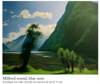 Obra contemporánea nombrada « Milford sound, Blue note », Hecho por FISH