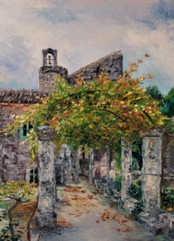 Obra contemporánea nombrada « Abvbaye de Saint Hilaire en automne », Hecho por NOëLLE HUIN