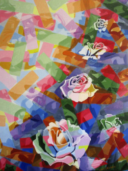 Obra contemporánea nombrada « Roses », Hecho por STINCKWICH