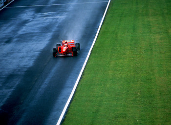 Obra contemporánea nombrada « Rouge et vert pour Michael Schumacher. », Hecho por DOMINIQUE LEROY