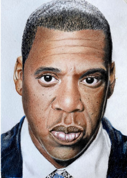 Obra contemporánea nombrada « Portrait de Jay-Z », Hecho por K-DOM