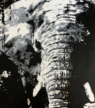 Obra contemporánea nombrada « Éléphant », Hecho por NAMA ARTE