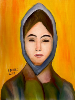 Obra contemporánea nombrada « Kazakh woman painting », Hecho por FONTECLOSE ART