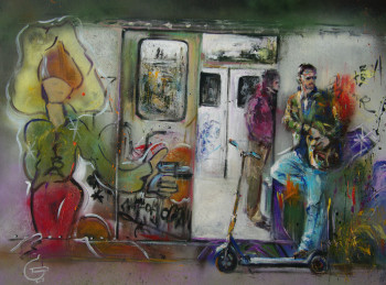 Obra contemporánea nombrada « COMMUTERS "les banlieusards" », Hecho por DUC GENEVIEVE