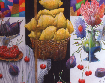 Obra contemporánea nombrada « Figues, citrons et cerises », Hecho por CLAUDE JOUAN