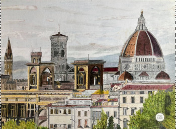 Obra contemporánea nombrada « Vue de Florence », Hecho por PIRDESSINS