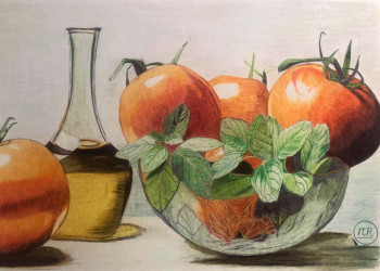 Obra contemporánea nombrada « Récolte de tomates », Hecho por PIRDESSINS